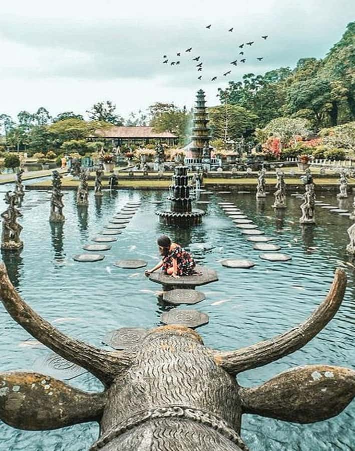 Bali:Heaven Gate, TirtaGangga Palace, and Beach Escape Tour - Tirta Gangga’s fountains, ponds, and stepping stones