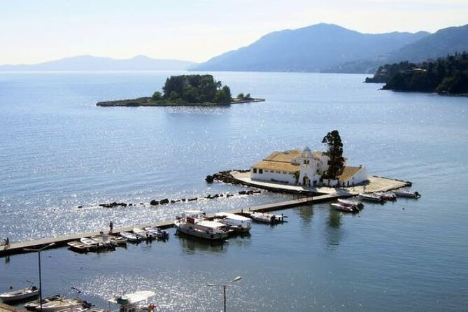 Corfu Tour with Achillion Palace and Paleokastritsa - Kanoni and the view toward Mouse Island