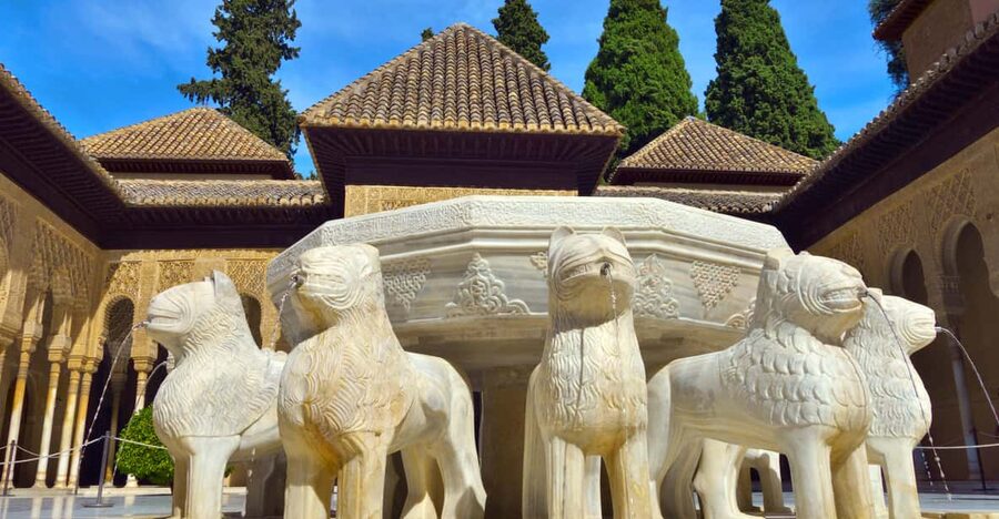 Granada: Alhambra and Nasrid Palaces Private Guide Tour - Meeting your guide under the black umbrella