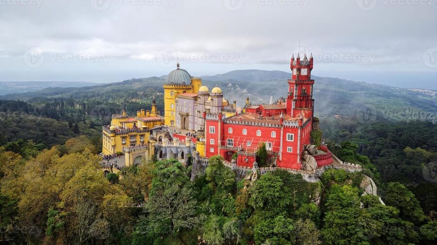 Lisbon: Sintra, Pena Palace, Quinta Regaleira, Cabo da Roca - Pena Palace and its colorful hilltop setting