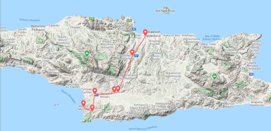 Minoan Luxuries: Ancient Palaces, Messara Wineries & Matala - Lunch and a swim at Matala