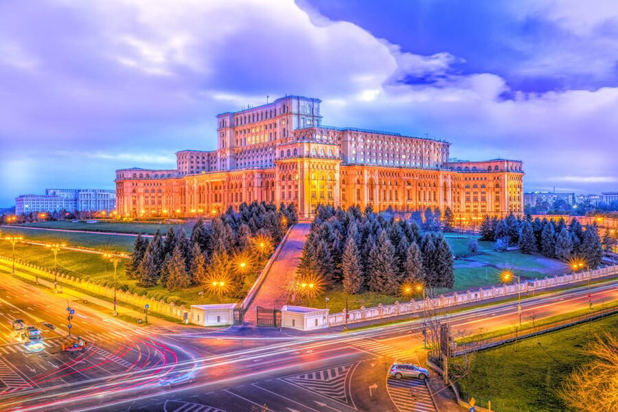 Palace of the Parliament, Village Museum & Ceaușescu Mansion - Entering the Palace of the Parliament