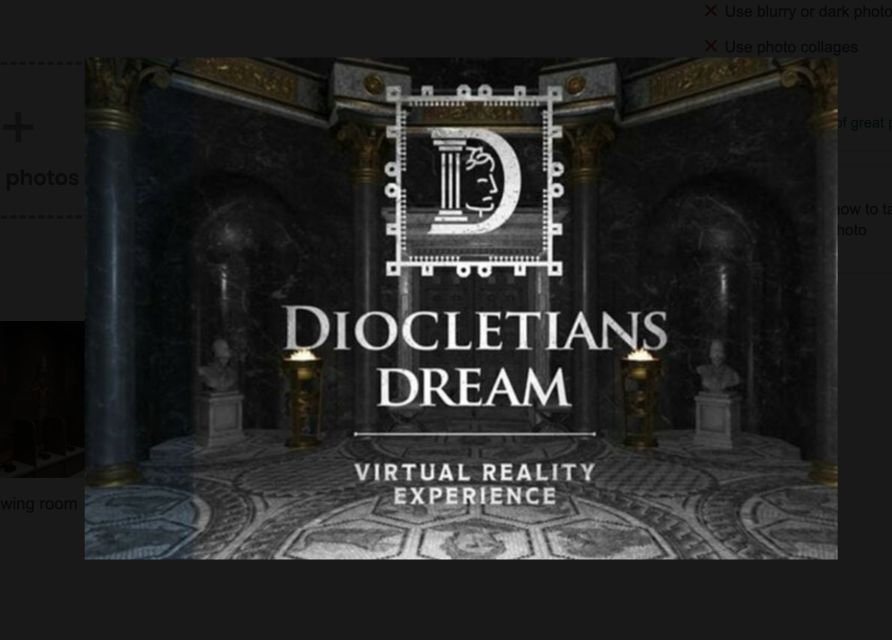 Split: Diocletian's Palace Virtual Reality Experience - Comfort, age limits, and practical details